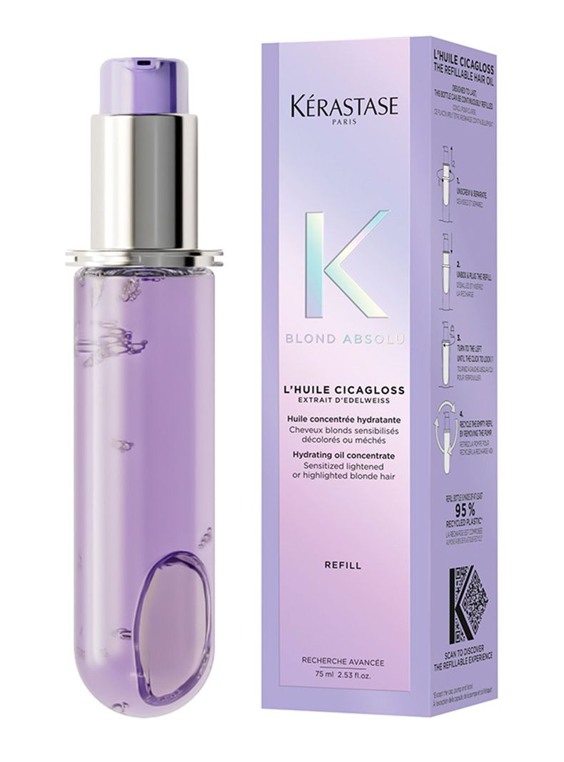 Aceite Capilar Blond Absolu L´Huile Cicagloss Recarga 75ml Kérastase para Cabello Rubio Dañado o Decolorado-1