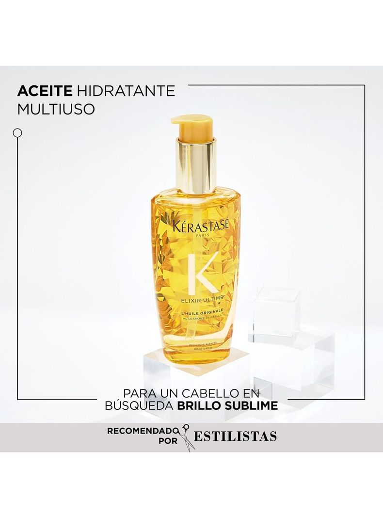 Set Brillo Sublime Shampoo Le Bain 250ml + Aceite LHuile Originale Elixir Ultime 50ml Kérastase-2