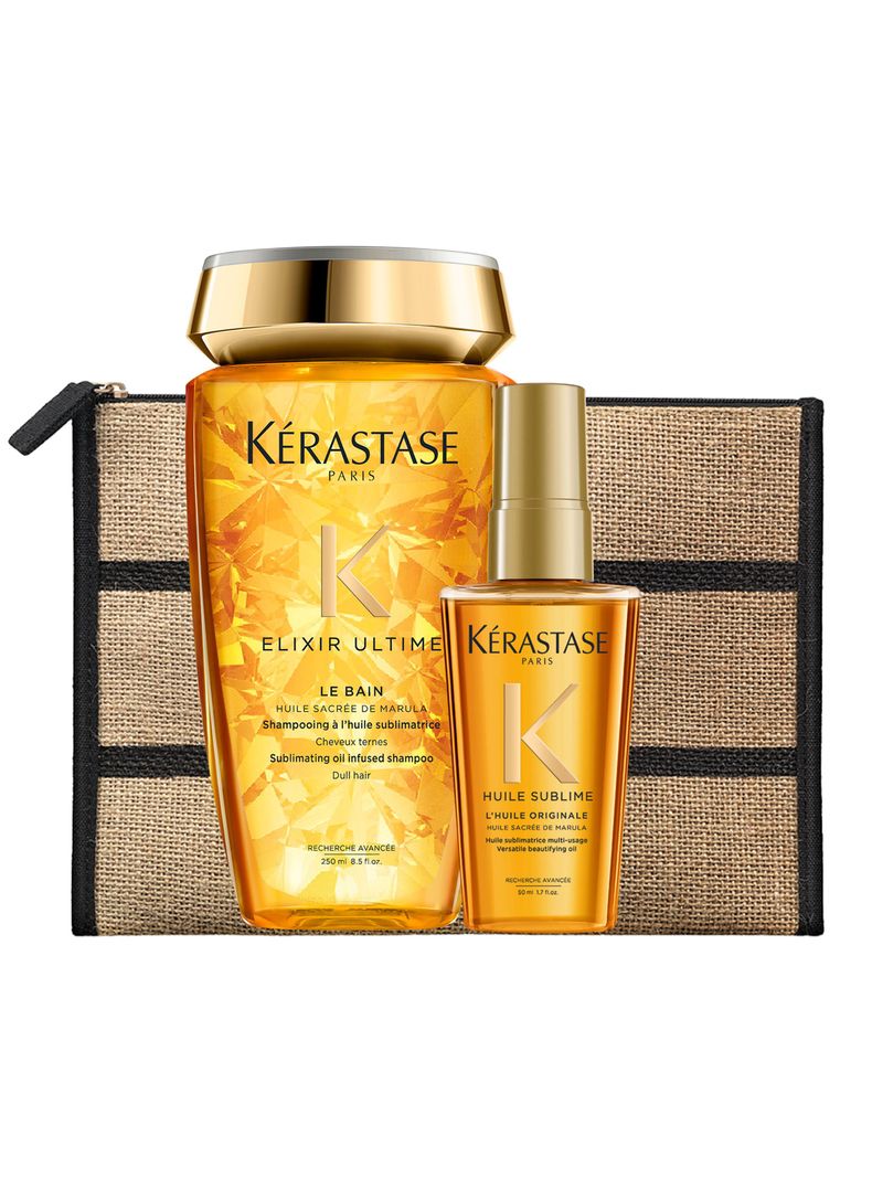 Set Brillo Sublime Shampoo Le Bain 250ml + Aceite LHuile Originale Elixir Ultime 50ml Kérastase-0