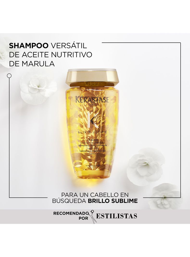 Set Brillo Sublime Shampoo Le Bain 250ml + Aceite LHuile Originale Elixir Ultime 50ml Kérastase-1