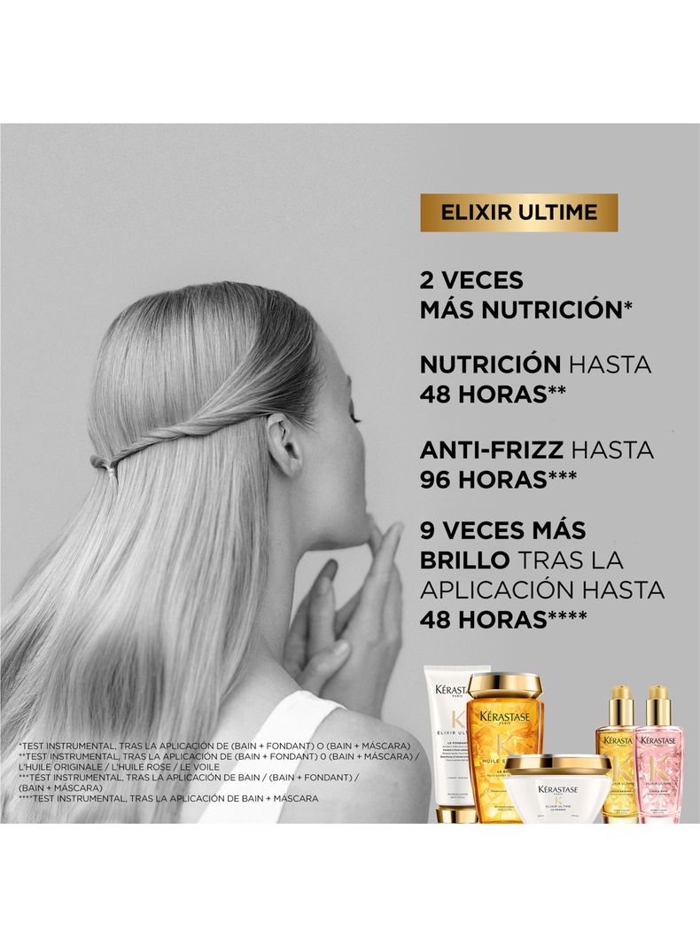 Set Brillo Sublime Shampoo Le Bain 250ml + Aceite LHuile Originale Elixir Ultime 50ml Kérastase-4