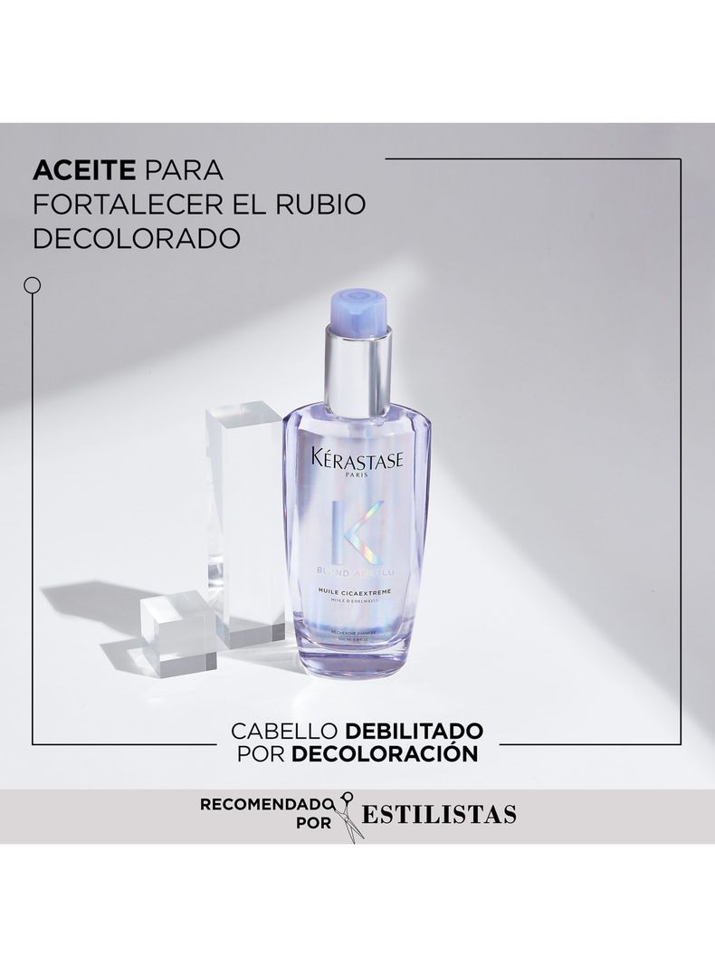 Set Reparación Cabello Rubio o Decolorado Blond Absolu Shampoo Bain Blond Lumiere 250ml + Aceite Huile Cicaextreme 50ml Kérastase-2