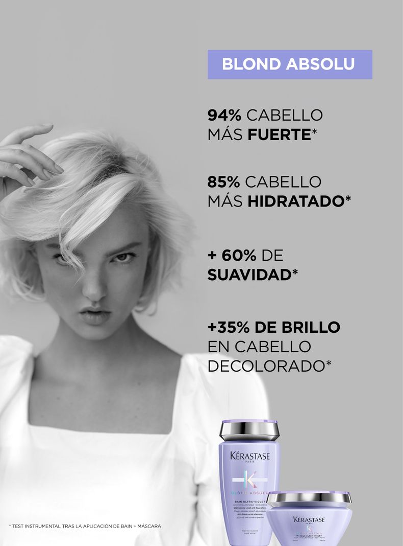 Set Matizante Cabello Rubio o Decolorado Blond Absolu Shampoo Bain Ultra-Violey 250ml + Aceite Huile Cicaextreme 50ml Kérastase-5