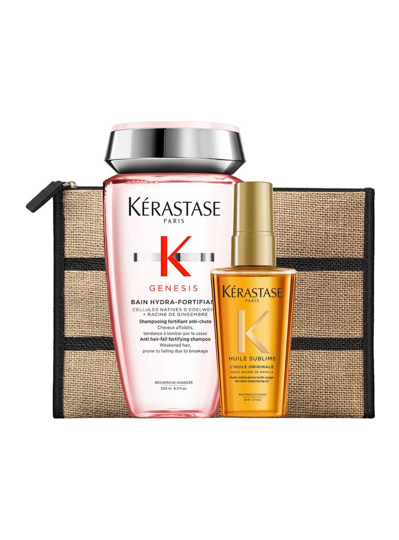 Set Anti-Caída Genesis Shampoo Bain Hydra Fortifiant 250ml + Aceite LHuile Originale Elixir Ultime 50ml Kérastase-0