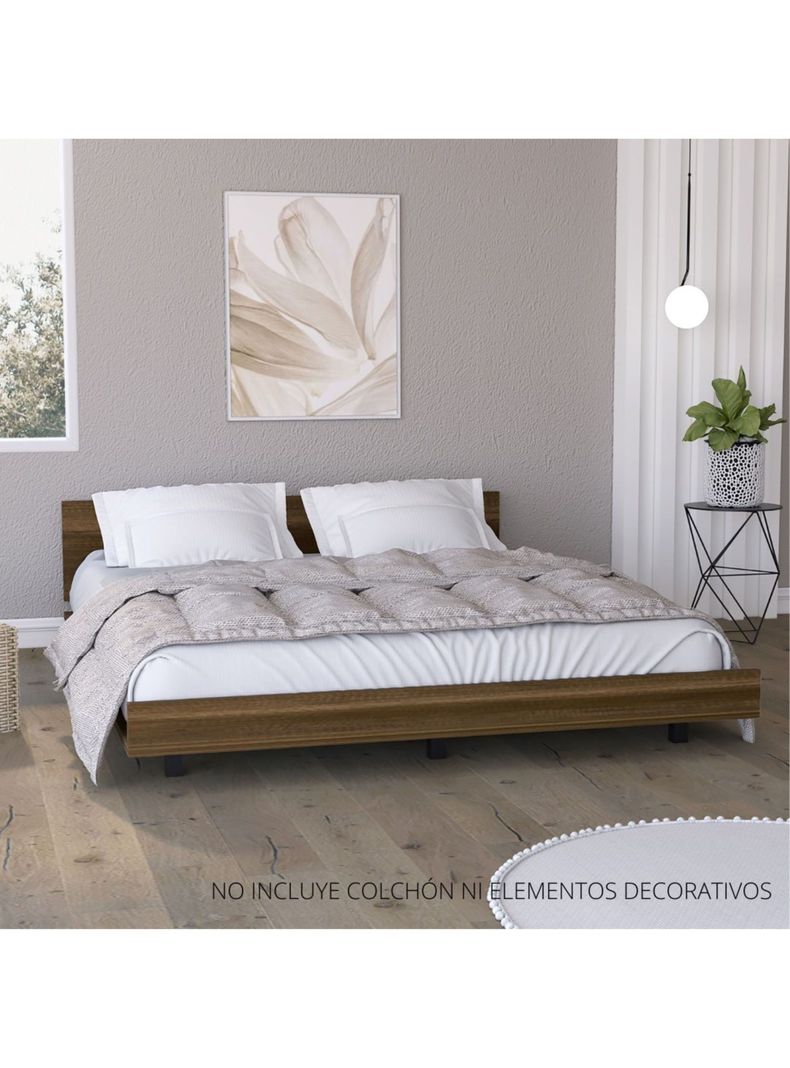 Cama Kaia 2 Plazas Caramelo-Wengue-3