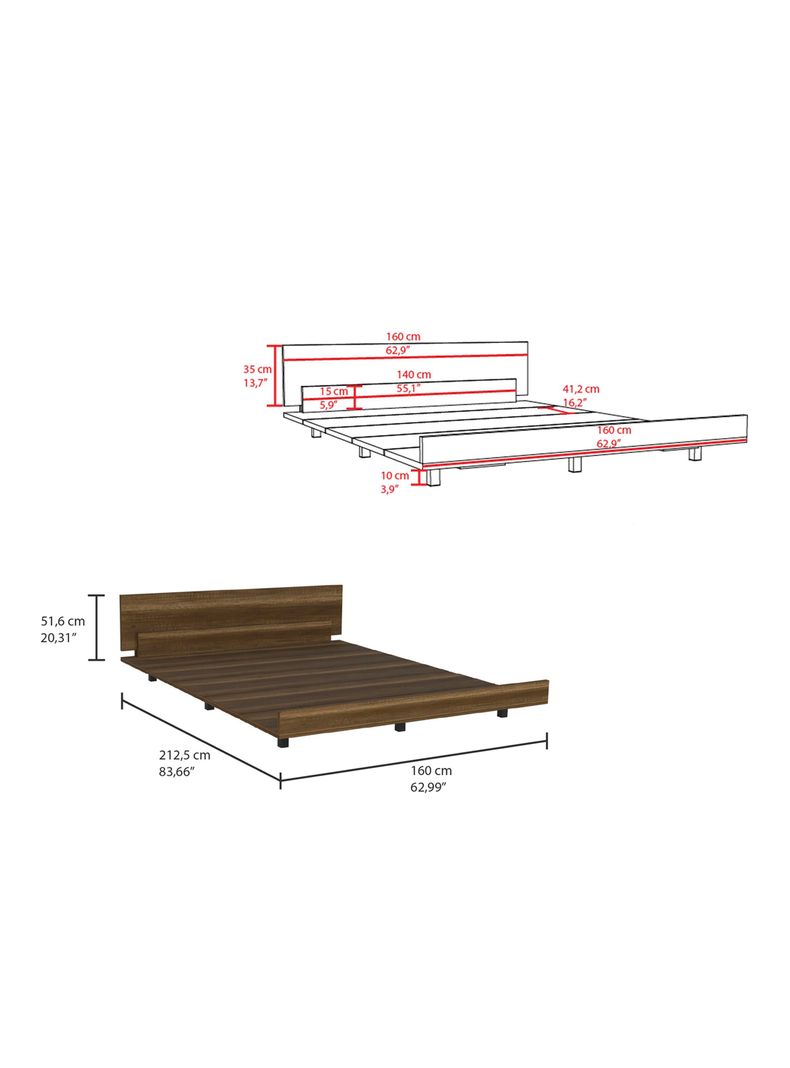 Cama Kaia 2 Plazas Caramelo-Wengue-1