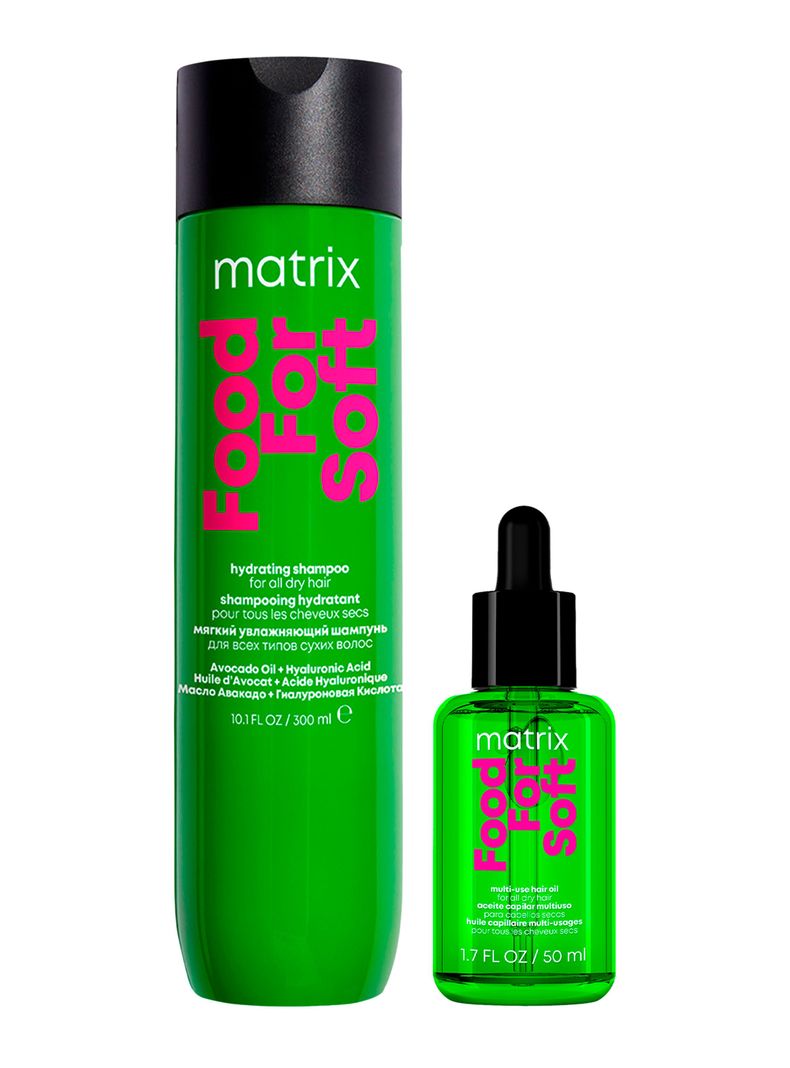 Set Shampoo Hidratante Food For Soft Cabello Seco 300 ml + Aceite hidratante Food For Soft 50 ml Matrix-0