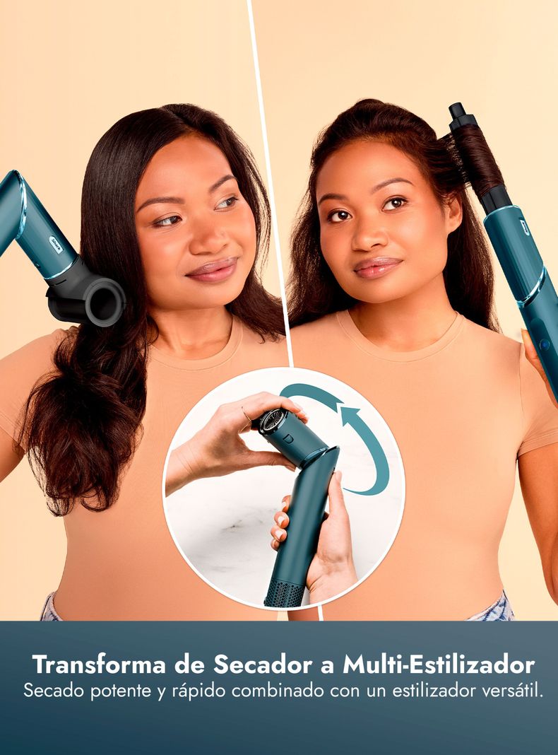 Secador de Pelo Multistyler FlexStyle 5 en 1 Verde Azulado-4