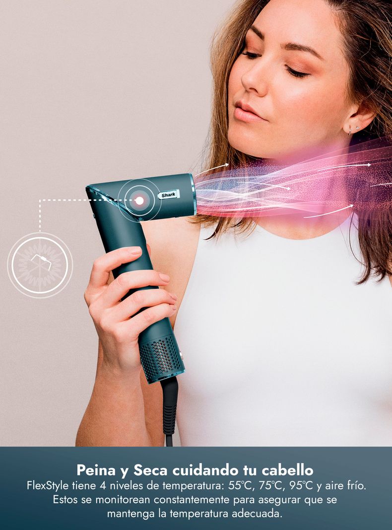 Secador de Pelo Multistyler FlexStyle 5 en 1 Verde Azulado-3