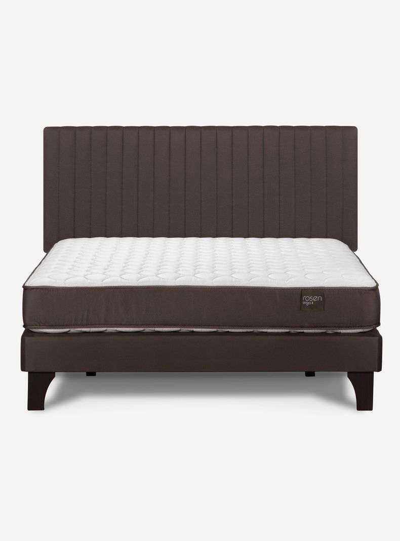 Cama Europea Ergo T New 2 Plazas + Respaldo Lucio Chocolate-1