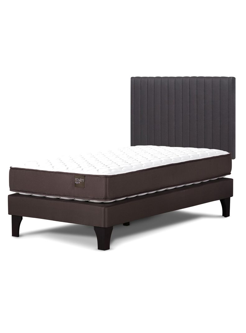 Cama Europea Ergo T New 1.5 Plazas + Respaldo Lucio Grafito-0