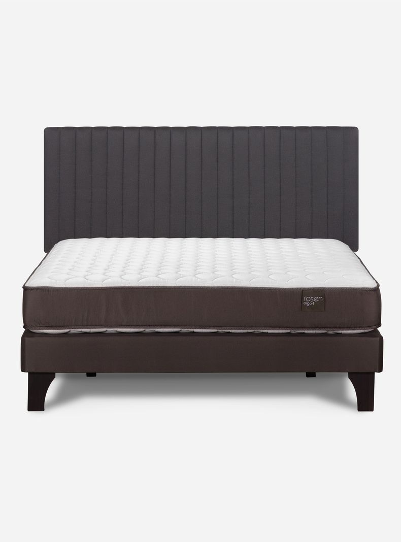 Cama Europea Ergo T New 2 Plazas + Respaldo Lucio Grafito-1