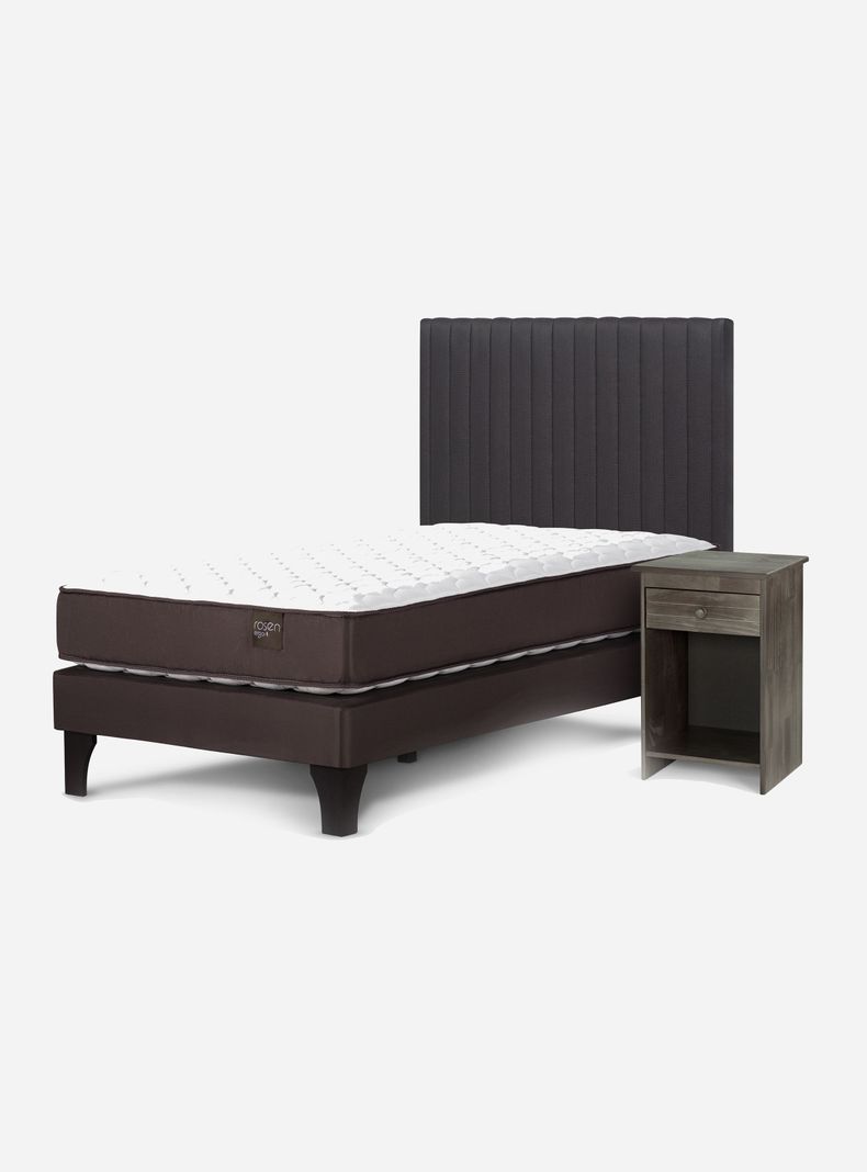 Cama Europea Ergo T New 1 Plaza + Set de Muebles Lucio Grafito-0