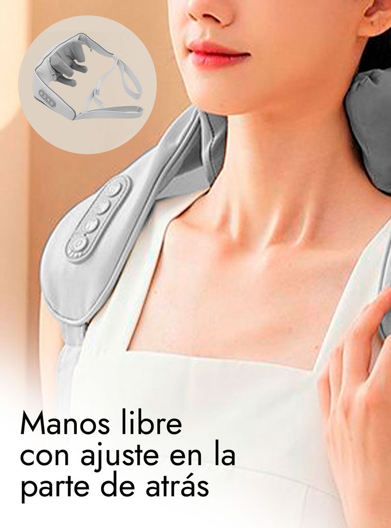 Masajeador de Cuello y Hombros Shiatsu con Simulador de Manos Gris-5