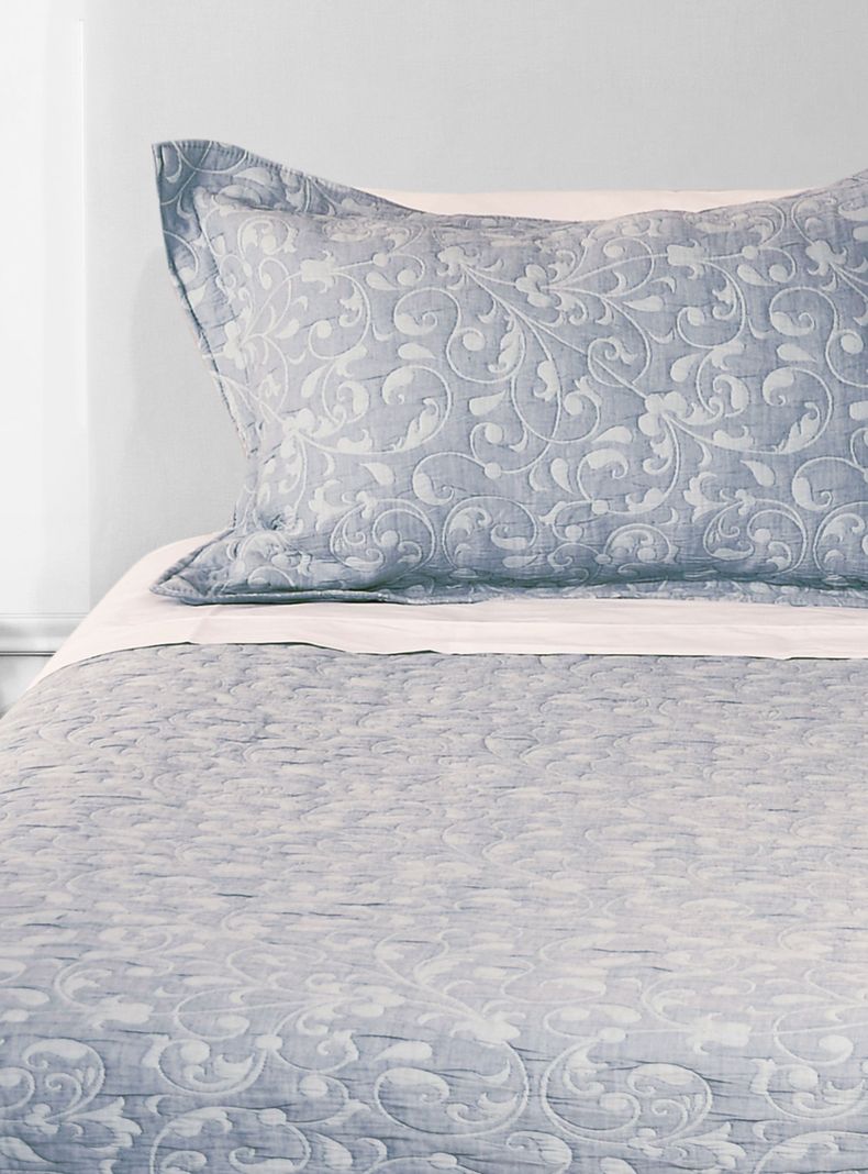 Cubrecama Jacquard Cassis Azul 2 Plazas-0