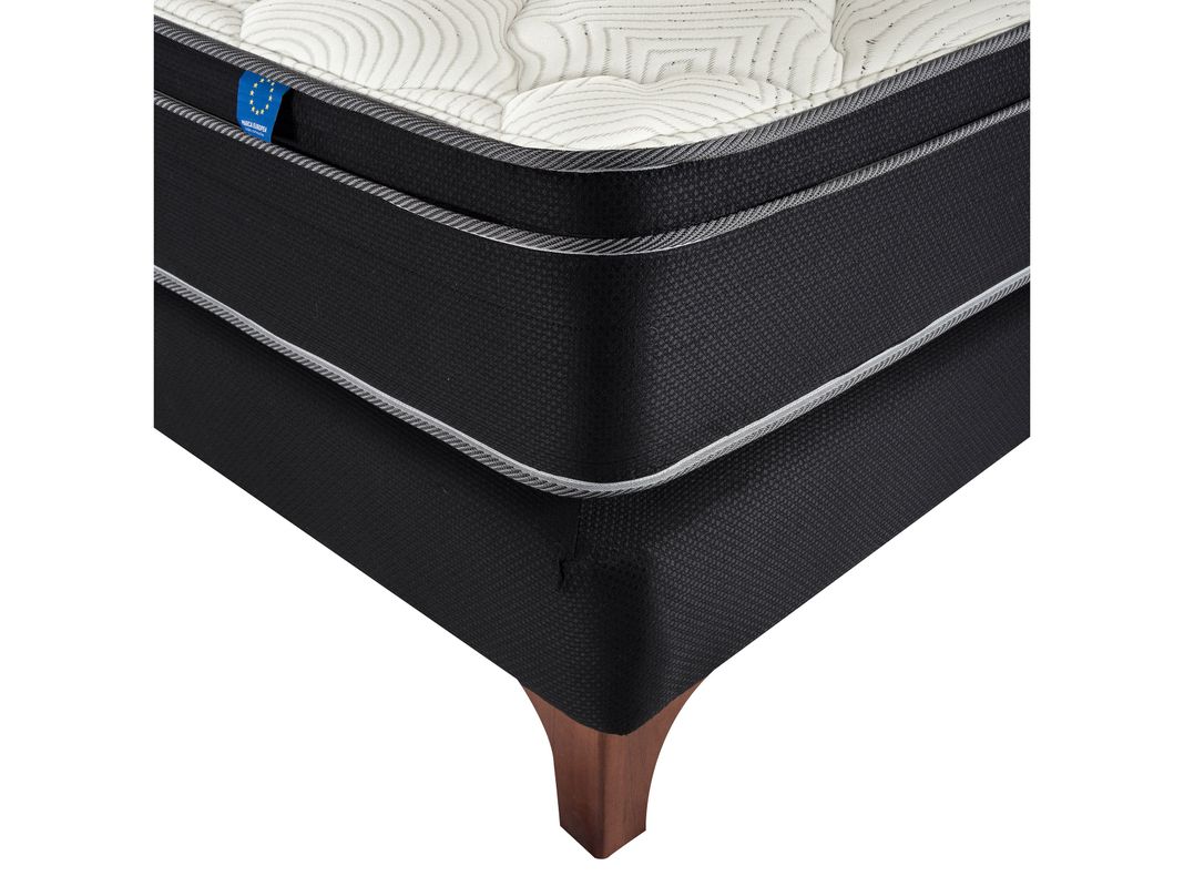 Cama Europea Negra Nine 1.5 Plazas + Set Muebles Arezzo-1
