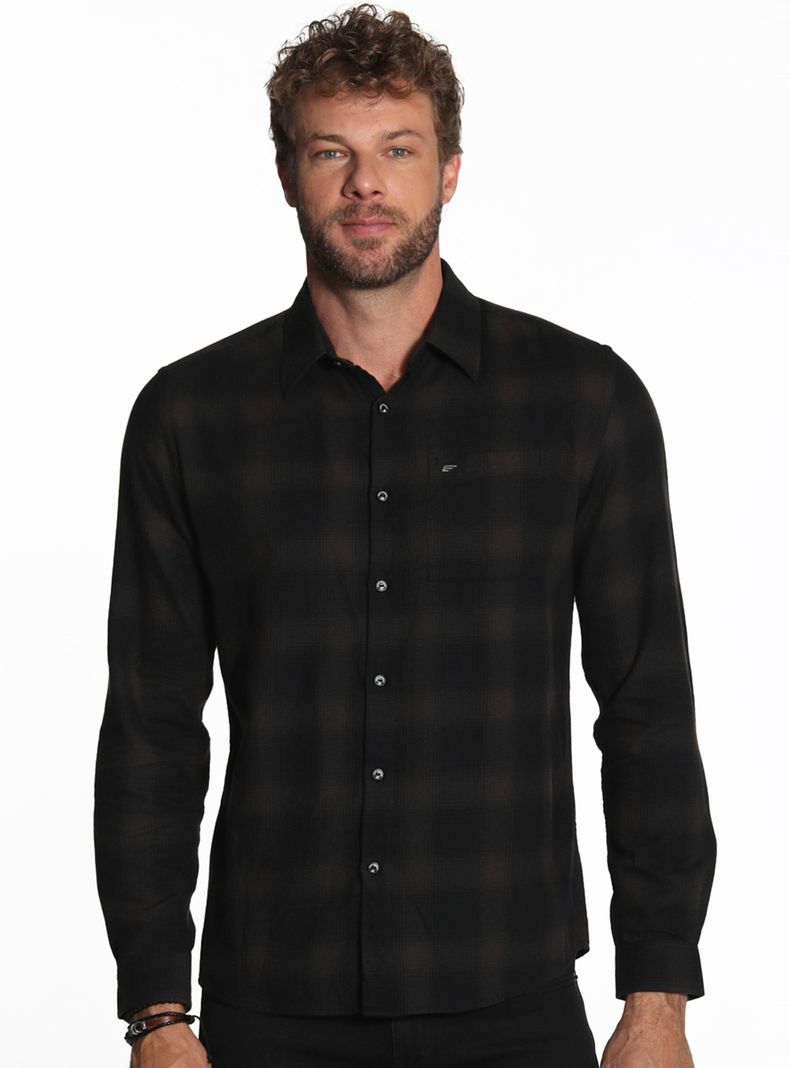Camisa Regular M/L Flanel Check Difuso-0