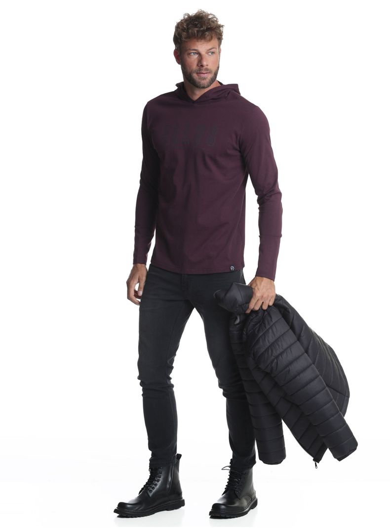 Polera Capucha + Print Brazo Cirue Manga Larga-3