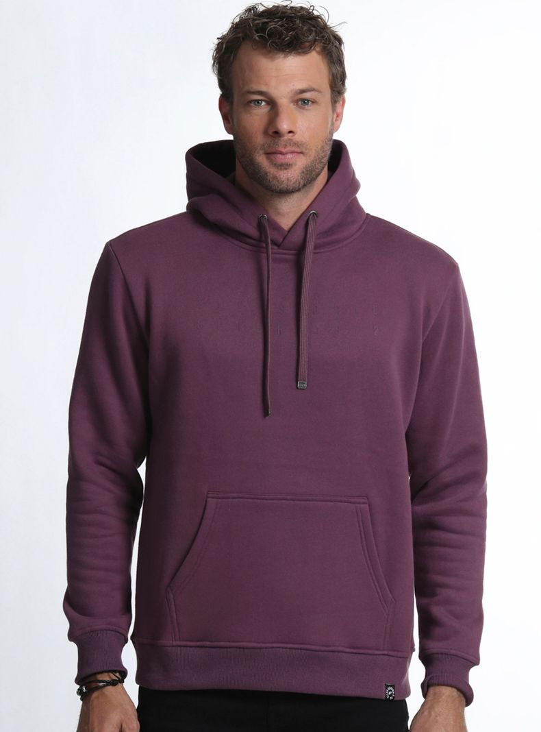 Polerón Capucha Fleece  Silicone Wash Ciruela-0