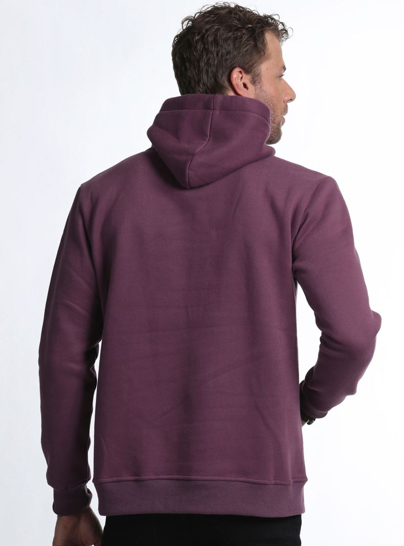 Polerón Capucha Fleece  Silicone Wash Ciruela-1