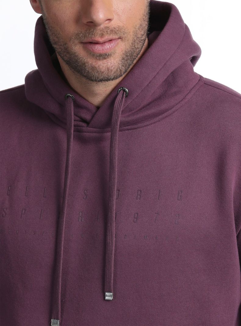 Polerón Capucha Fleece  Silicone Wash Ciruela-2