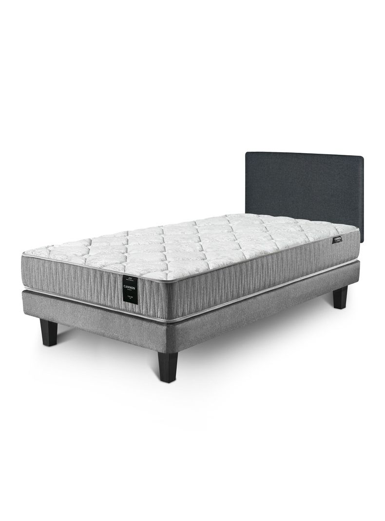Cama Europea 1.5 Plazas Calm + Respaldo Wall Marengo-0