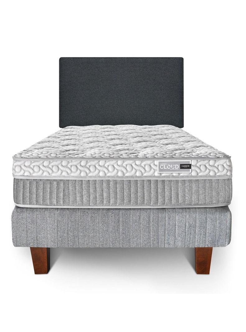 Cama Europea 1.5 Plazas Hybrid Cloud + Respaldo Wall Marengo-1