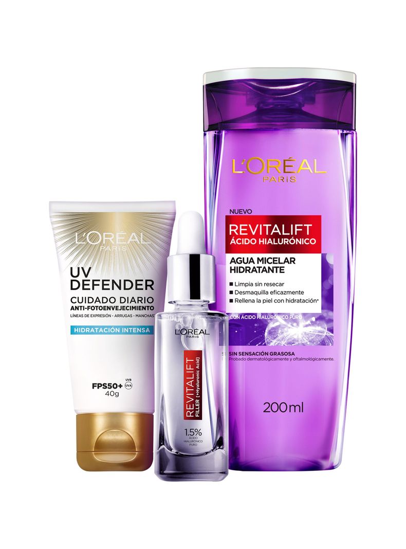 Set Dermo Expertise L'Oréal Paris Rutina Anti Age: Hialuronico UV Defender-1