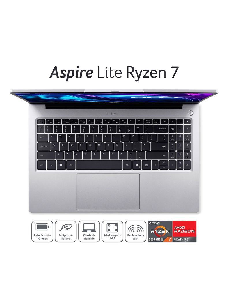 Notebook Aspire Lite AL15-41P-R0ZY-1 AMD Ryzen 7 32GB RAM 512GB SSD 15.6" FHD-2