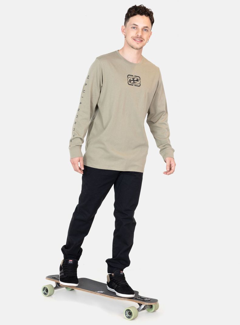 Polera Logo Print Manga-3