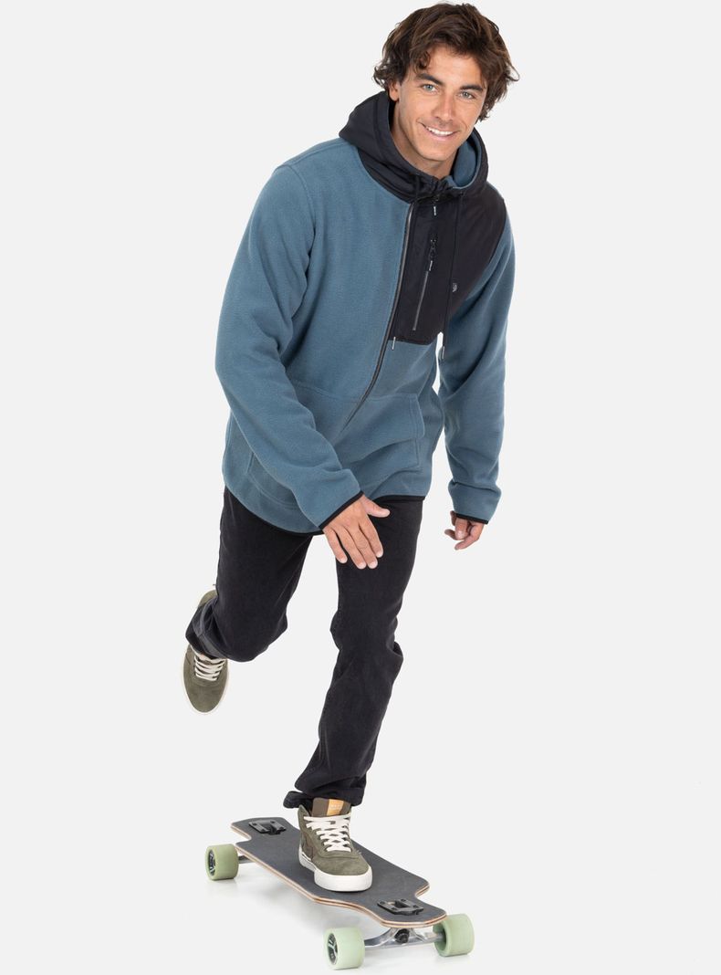 Polerón Micropolar Manga Larga Liso Denim-3