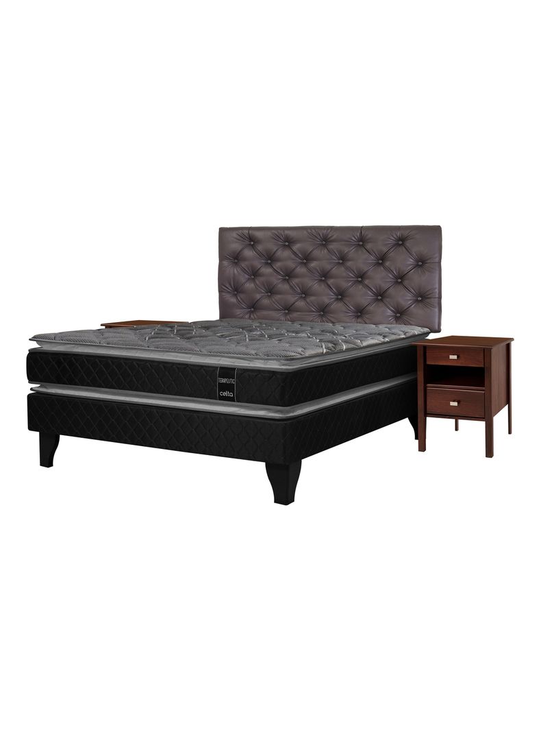 Cama Europea Terapeutic 2 Plazas + Set Muebles Capitoné