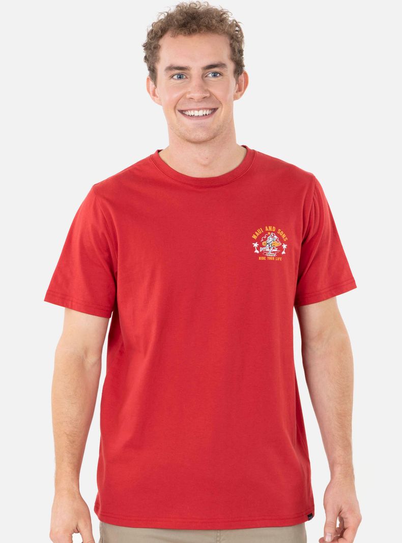 Polera Skull Print Roja