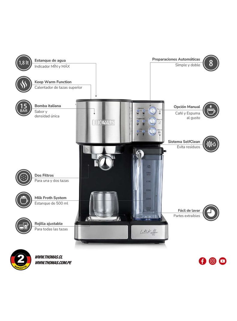 Cafetera Espresso LateKaffee TH-160DELI-3