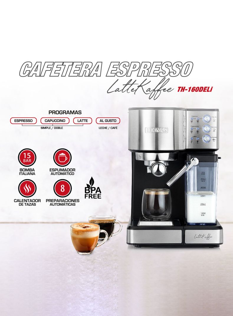 Cafetera Espresso LateKaffee TH-160DELI-2
