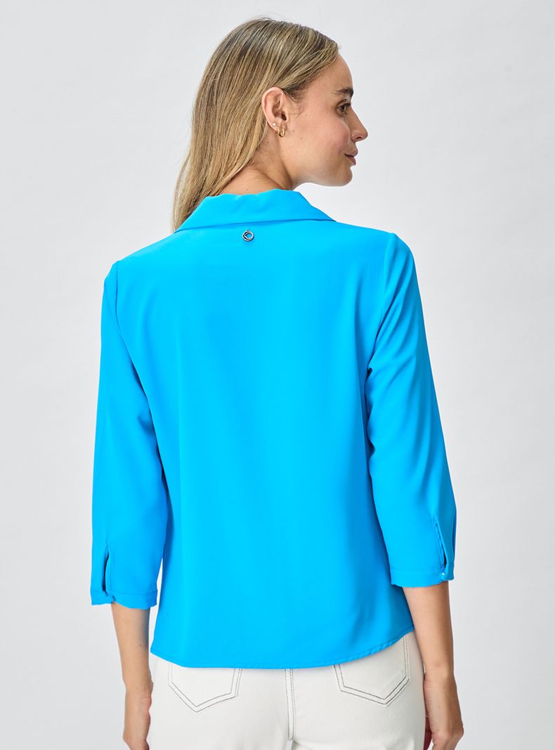 Blusa Lisa con Botón Viscosa-1