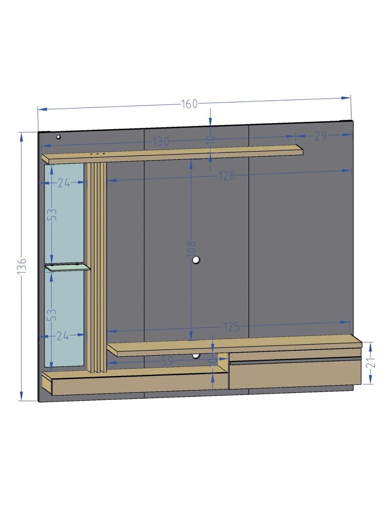 Panel Rack Tv 55" Denver-1