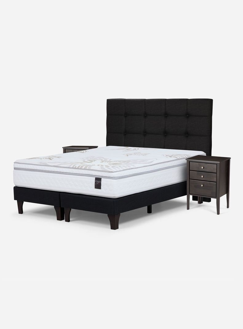 Cama Europea Art 4 2 Plazas Base Dividida + Set Muebles Issey Grafito-0