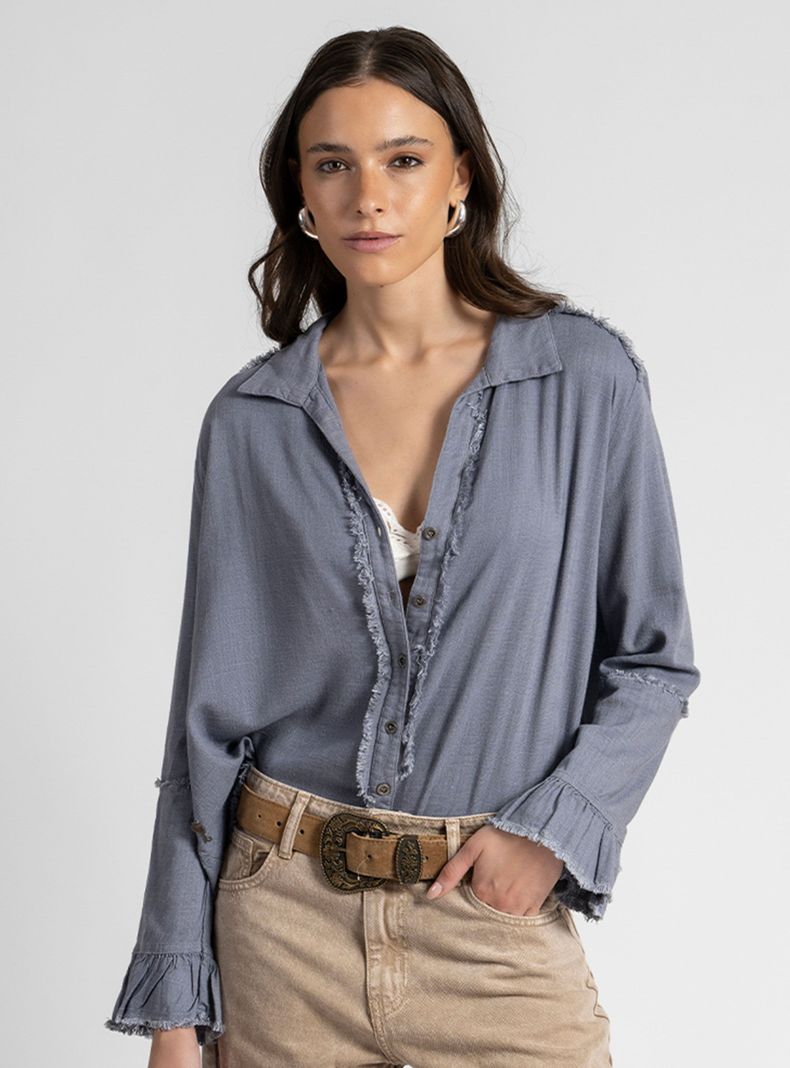 Blusa Sole Lino Denim