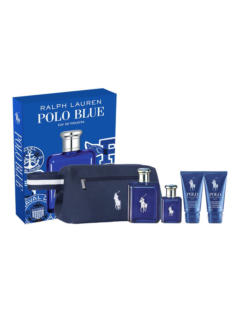 Set Perfume Polo Blue EDT Hombre 125 ml + 40 ml + After Shavel 50 ml + Shower Gel 50 ml + Neceser Ralph Lauren-1