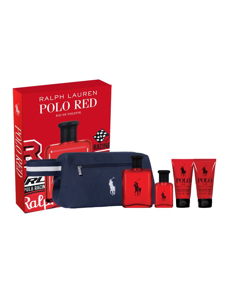 Set Perfume Polo Red EDT Hombre 125 ml + 40 ml + After Shave 50 ml + Shower Gel 50 ml + Neceser Ralph Lauren-1