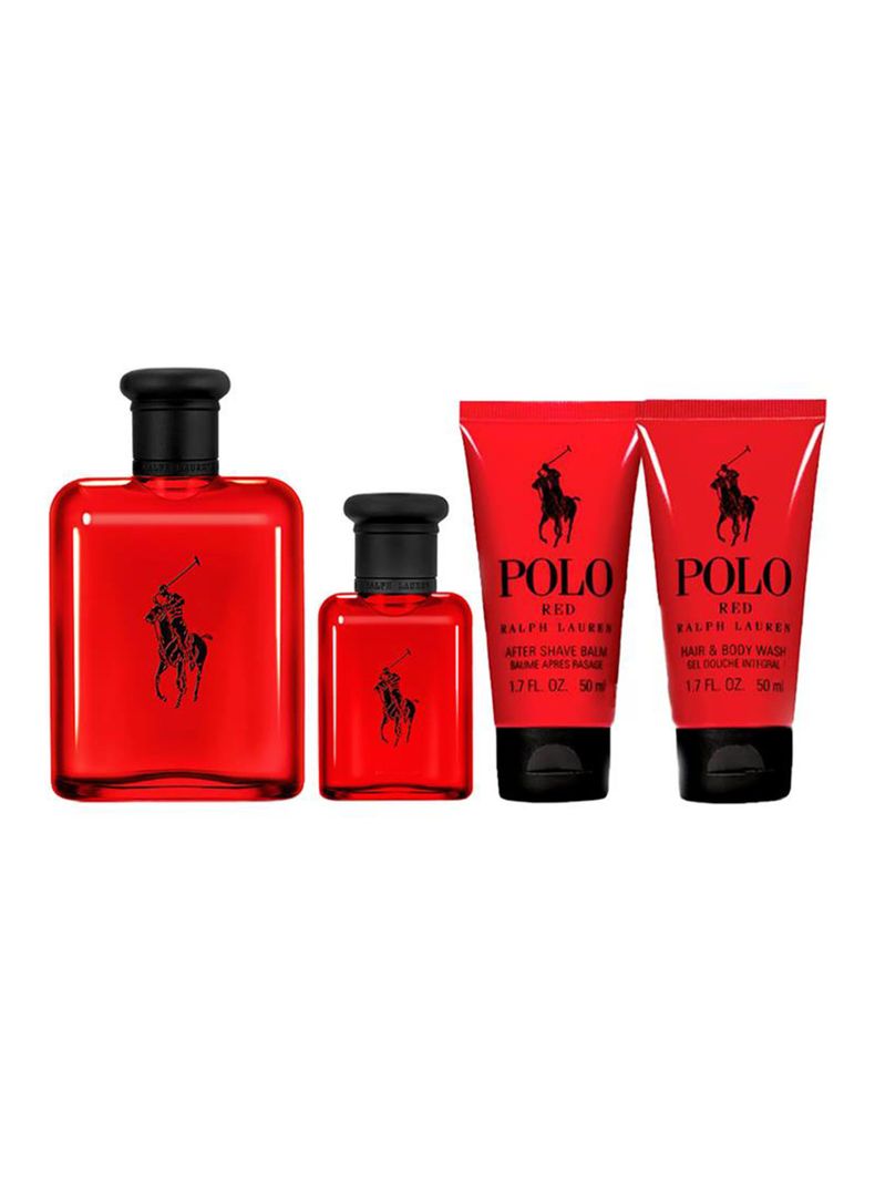 Set Perfume Polo Red EDT Hombre 125 ml + 40 ml + After Shave 50 ml + Shower Gel 50 ml + Neceser Ralph Lauren-0