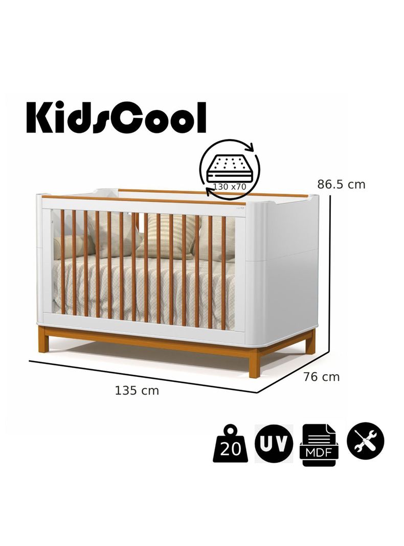 Cuna 3 Funciones Flow Blanco Eco Wood-1
