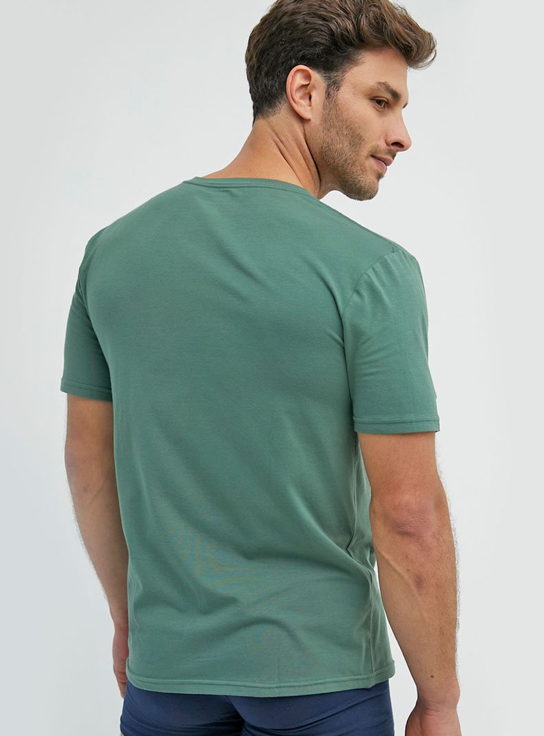 Camiseta Cuello Polo Algodón Verde-1