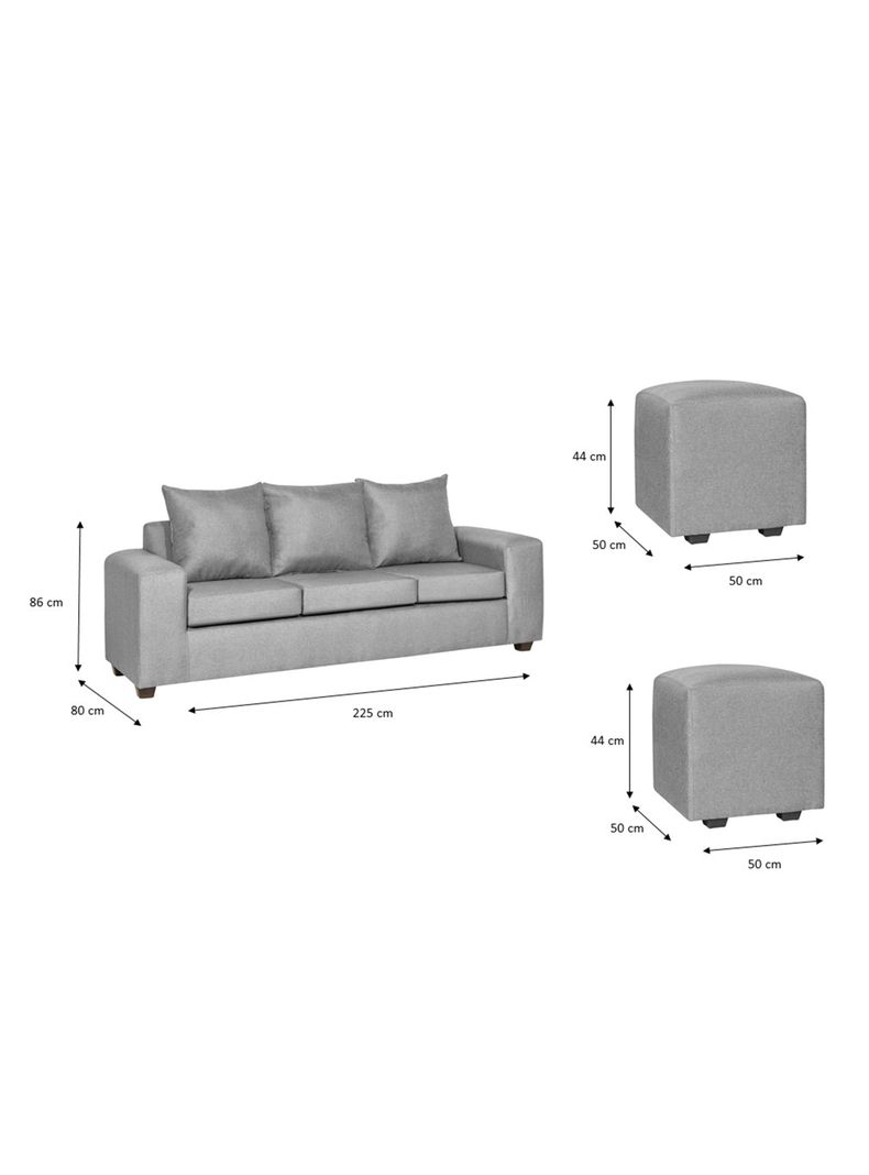 Living Kahlo Tela 3 Cuerpos + 2 Pouf-1