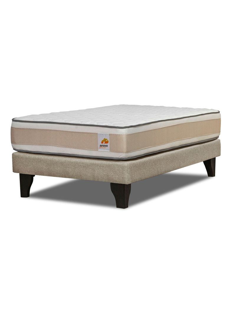 Colchón Premium + Base 1.5 Plazas Beige Monza-0