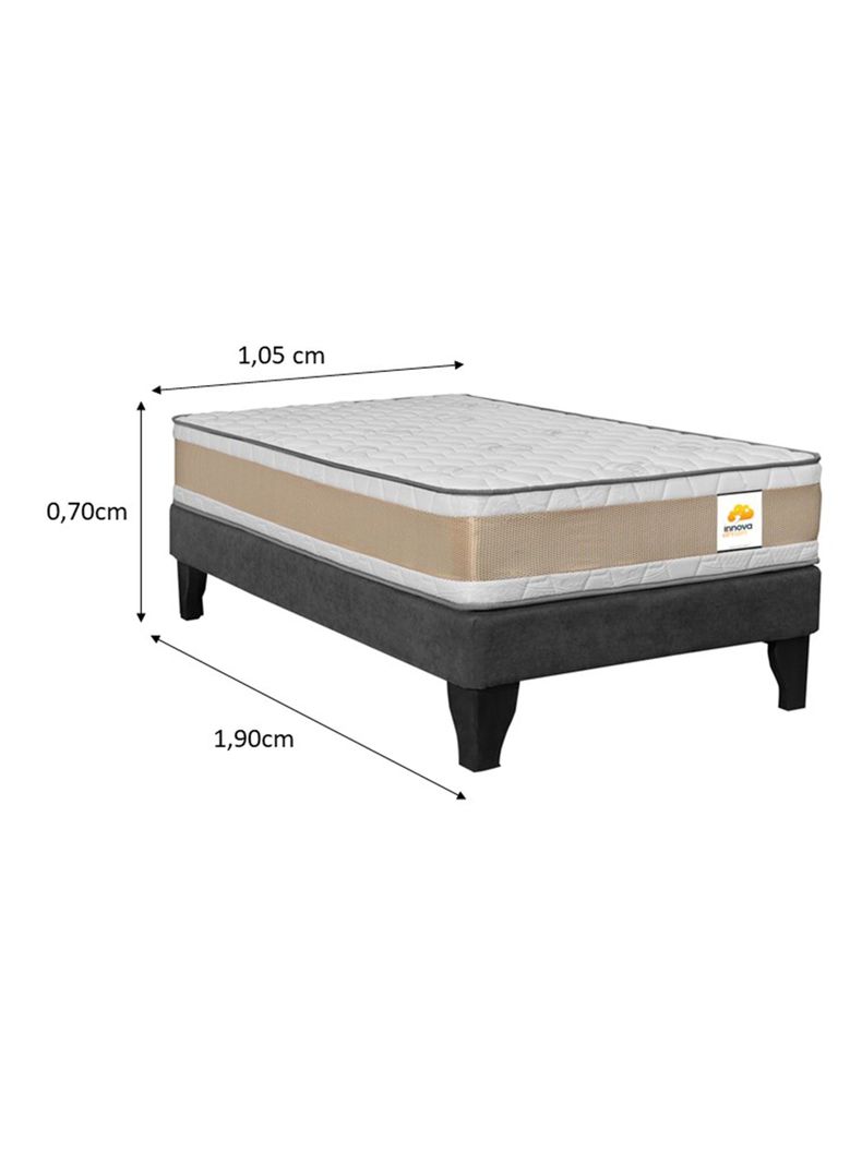 Colchón Premium + Base 1.5 Plazas Chocolate Monza-1