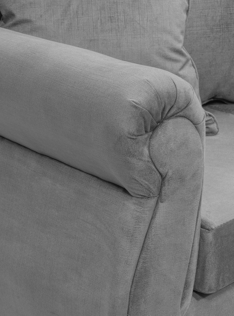 Sofá Violeta Felpa Gris 3 Cuerpos-3
