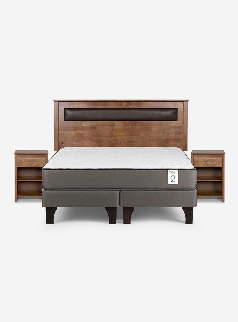 Cama Europea New Style 2 Plus 2 Plazas Base Dividida + Set Muebles Ferrara-1