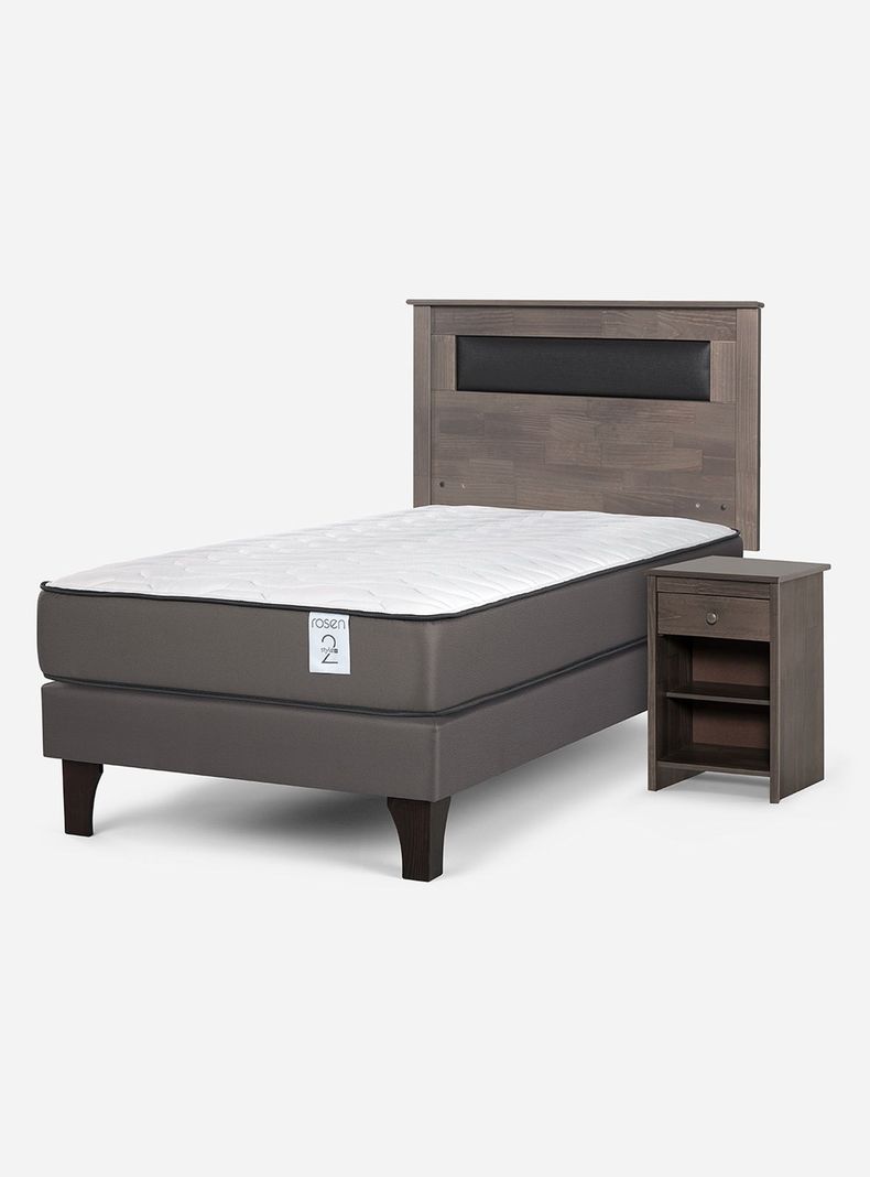 Cama Europea New Style 2 Plus 1 Plaza + Set Muebles Ferrara